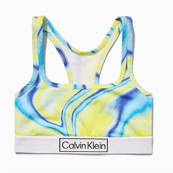 Calvin Klein Reimagined Heritage Pride Unlined Bralette White/Blue/Green Size XL - Picture 2 of 7